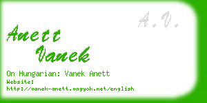 anett vanek business card